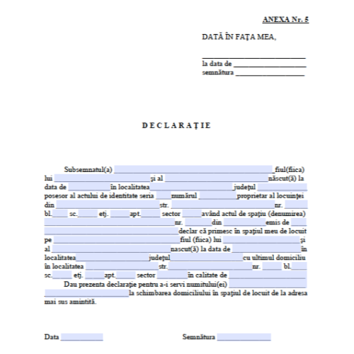 Anexa 5 Declaratie gazduitor