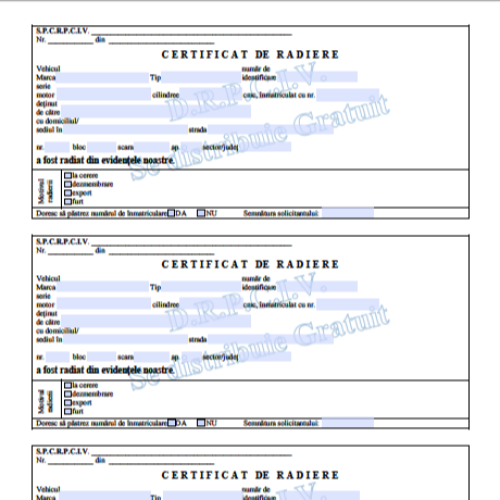 Certificat de radiere