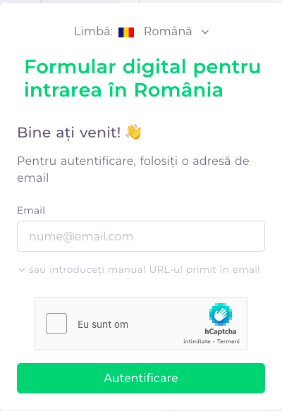 Formular intrare în România - COVID - 2022 plf.gov.ro